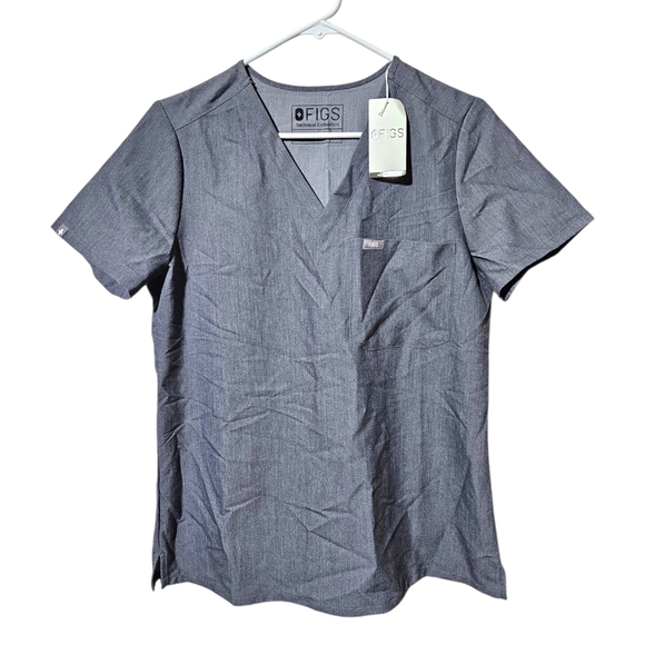 Figs Tops - NEW Figs Gray Women's Small Catarina One-Pocket Scrub Top Charcoal Nurse Shirt